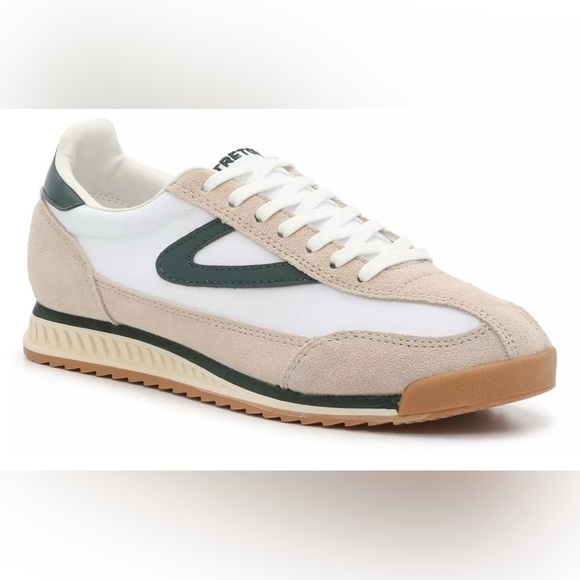Tretorn Rawlings cream & dk grn lace up sneaker SZ 8 - Picture 1 of 12